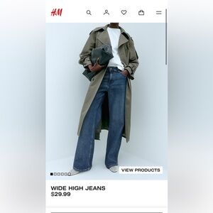 H&M wide high waist jean